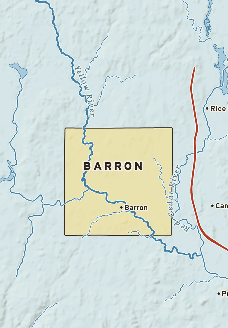Atlas plate of Barron, Wisconsin.