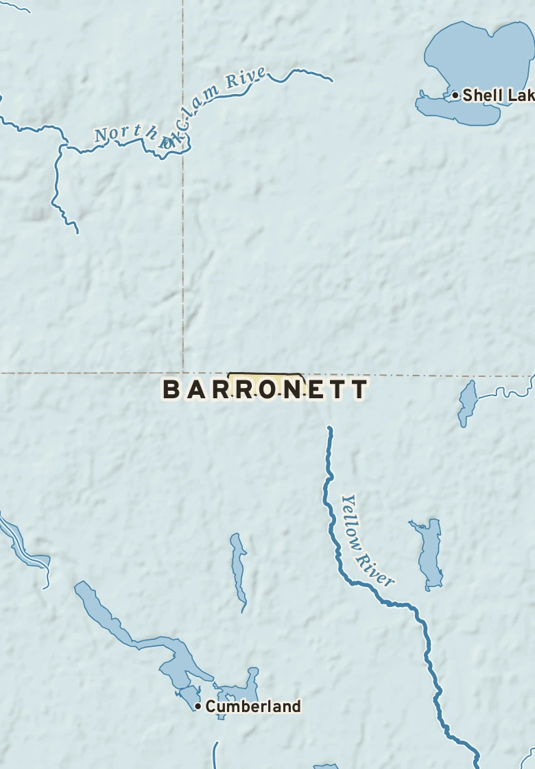 Atlas plate of Barronett, Wisconsin.