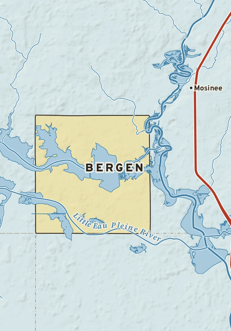 Atlas plate of Bergen, Wisconsin.