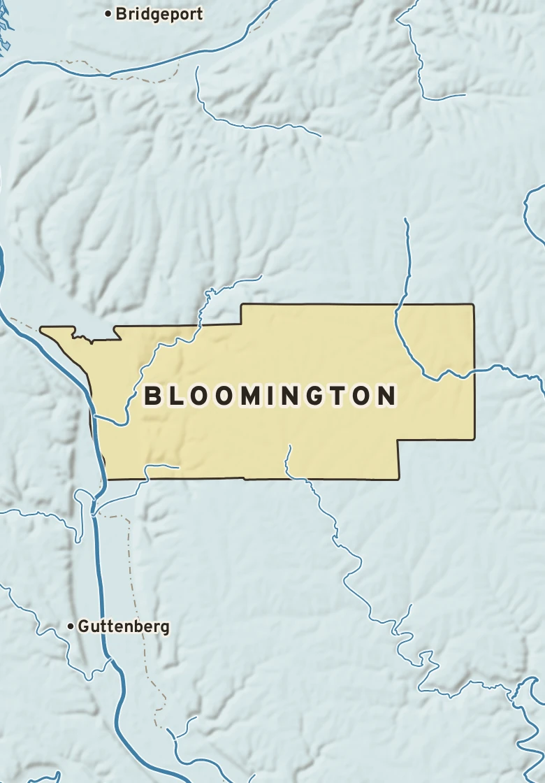 Atlas plate of Bloomington, Wisconsin.