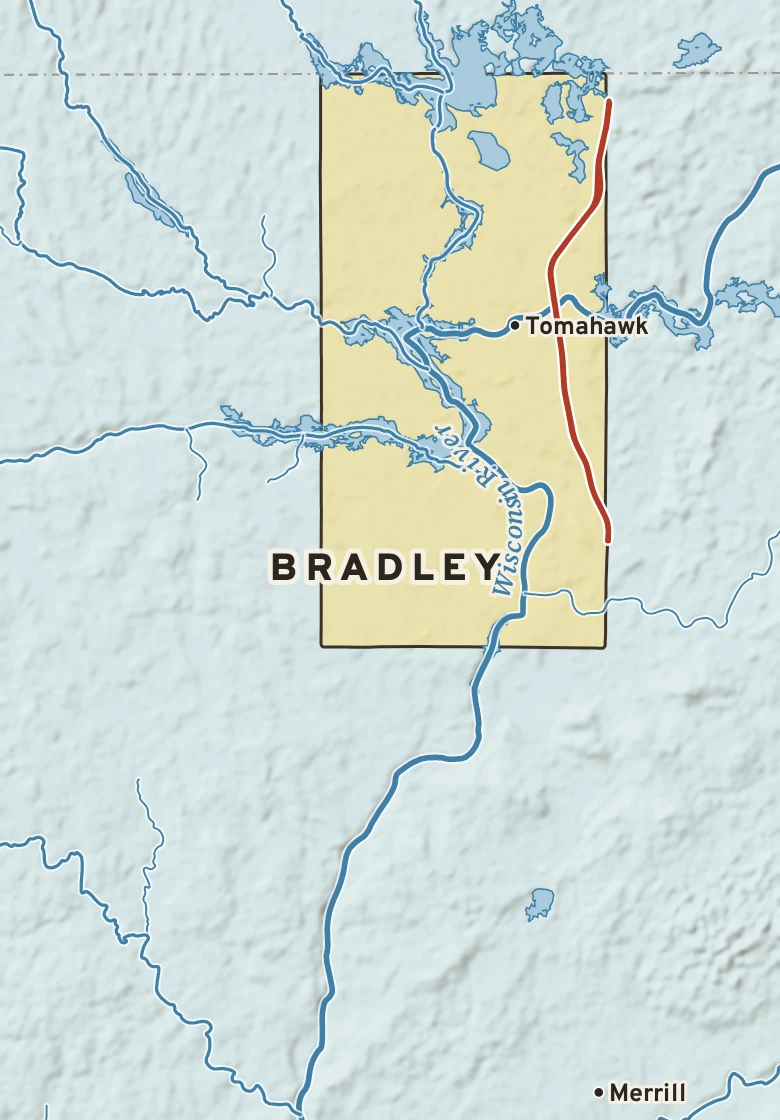 Atlas plate of Bradley, Wisconsin.