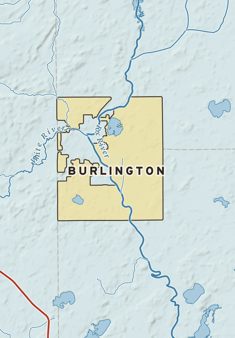 Atlas plate of Burlington, Wisconsin.