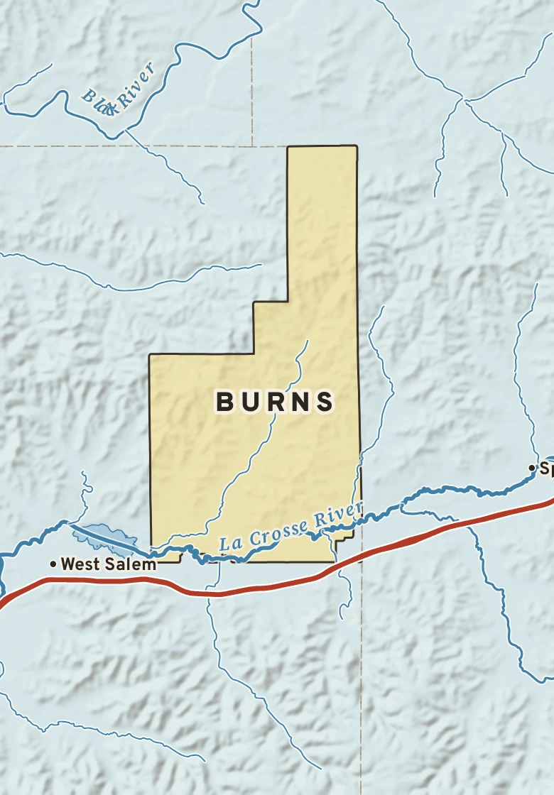 Atlas plate of Burns, Wisconsin.