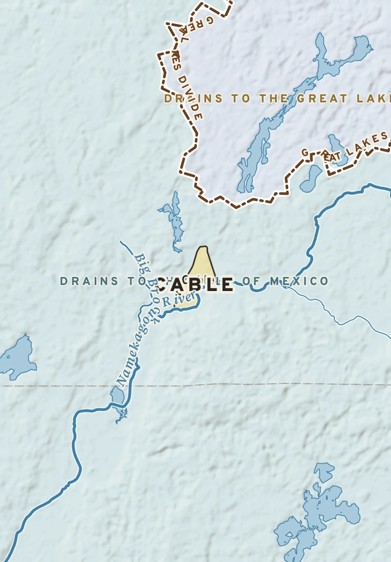 Atlas plate of Cable, Wisconsin.
