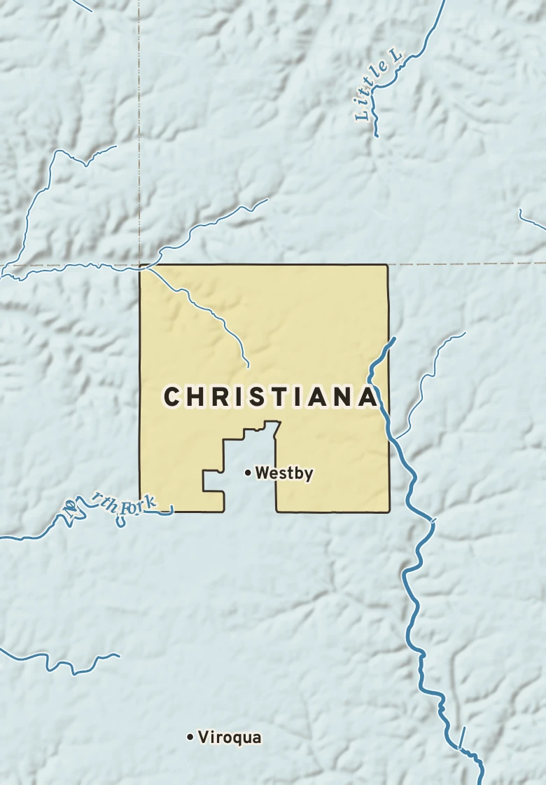 Atlas plate of Christiana, Wisconsin.