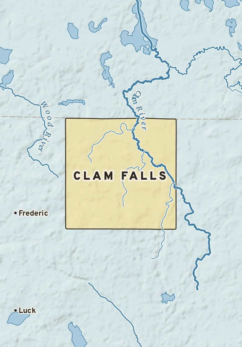 Atlas plate of Clam Falls, Wisconsin.