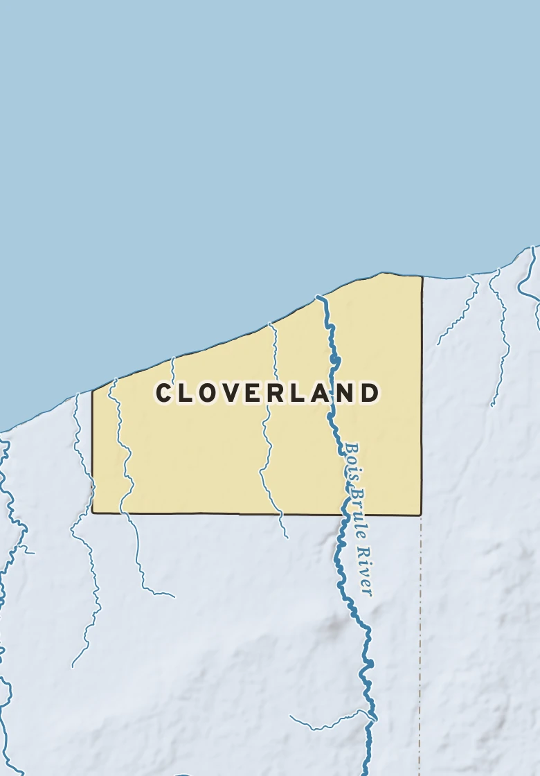 Atlas plate of Cloverland, Wisconsin.