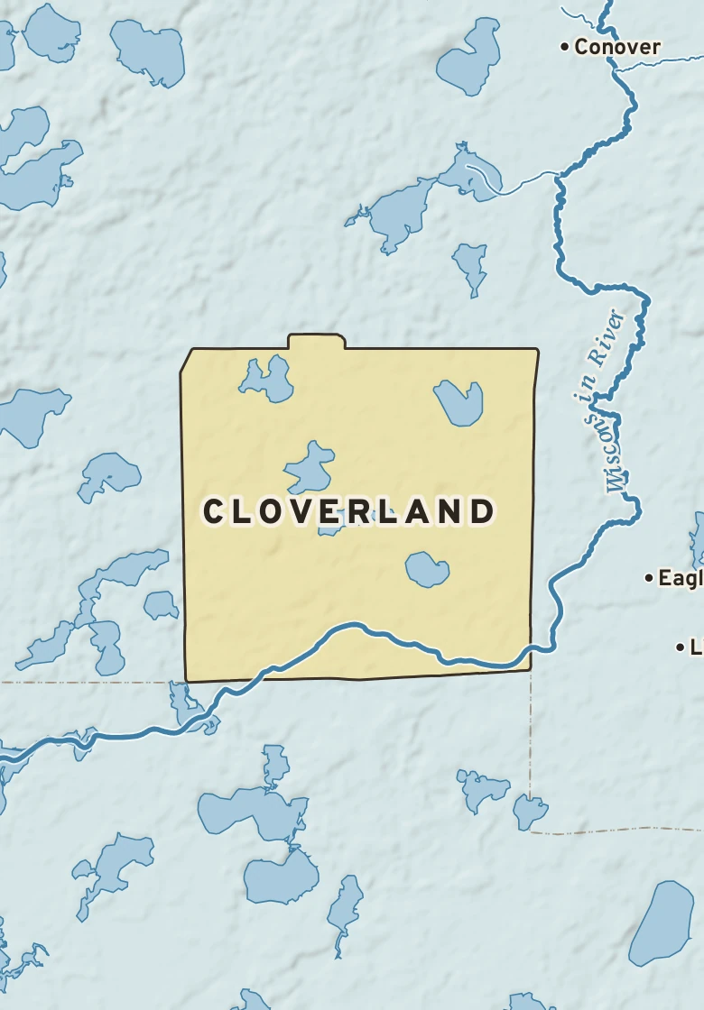 Atlas plate of Cloverland, Wisconsin.