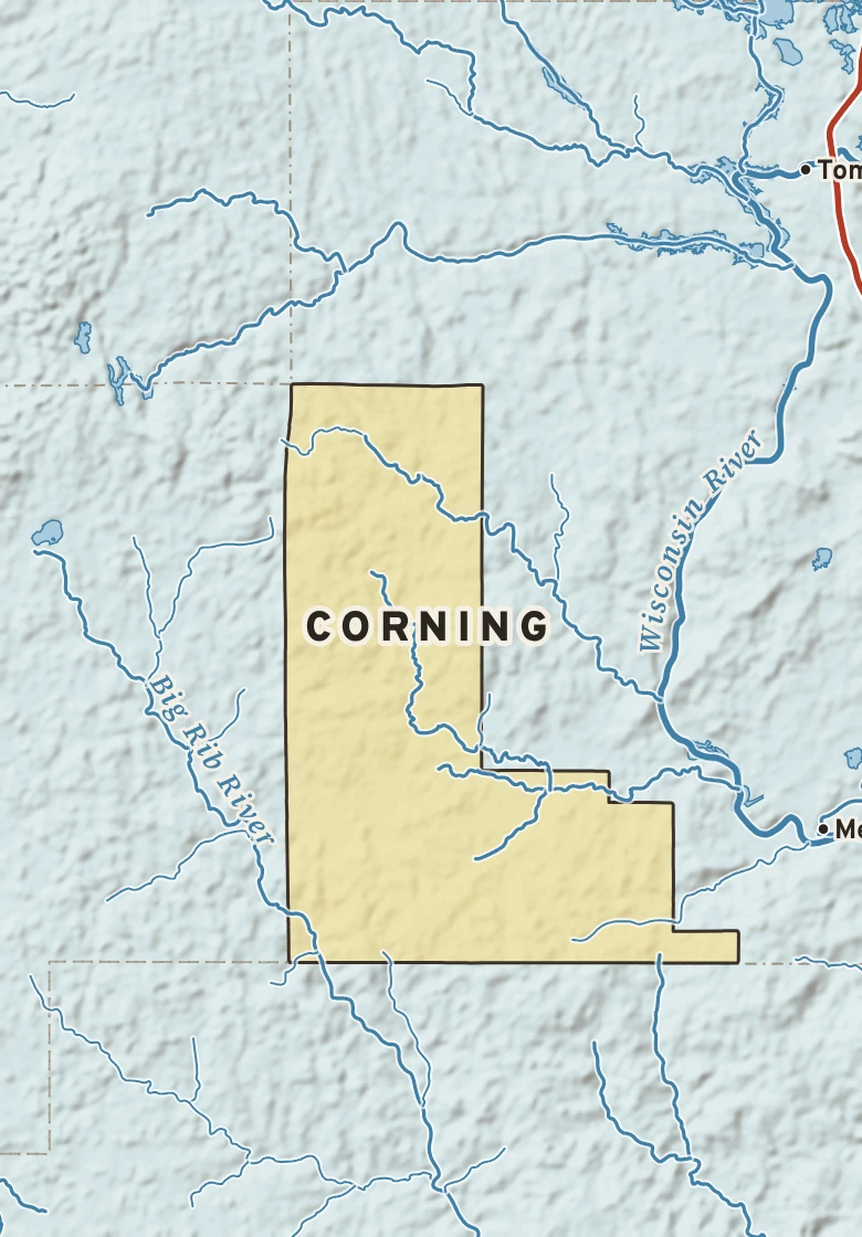 Atlas plate of Corning, Wisconsin.
