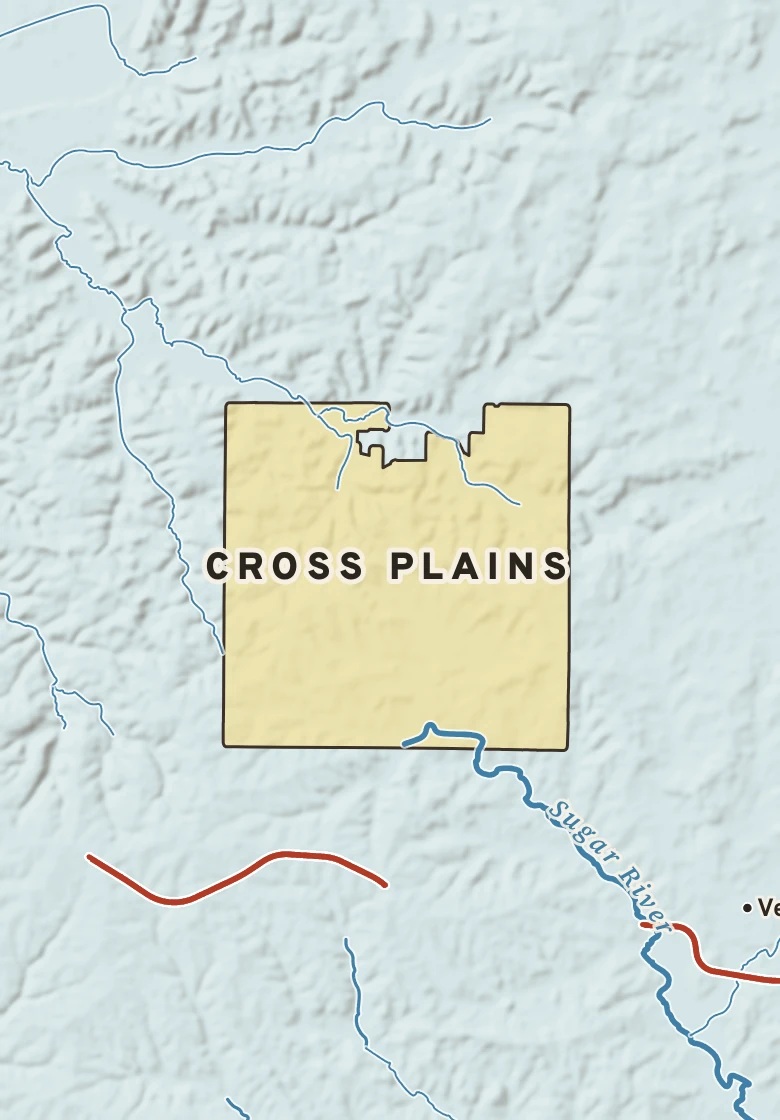 Atlas plate of Cross Plains, Wisconsin.