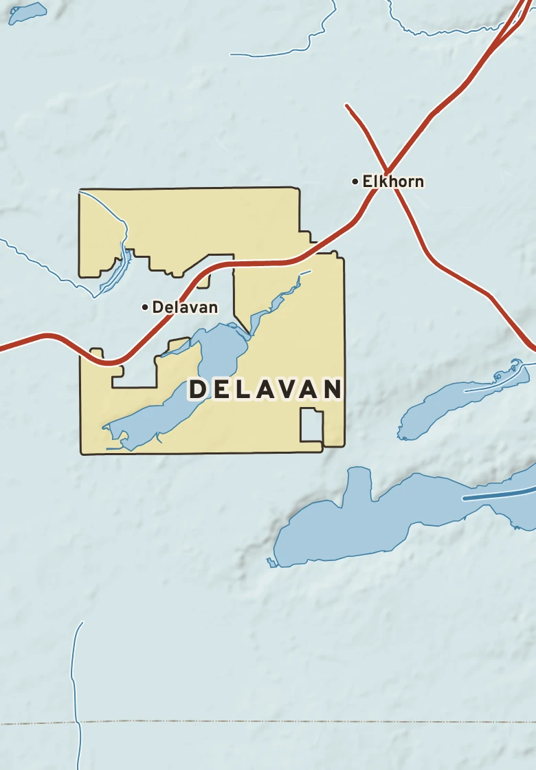 Atlas plate of Delavan, Wisconsin.
