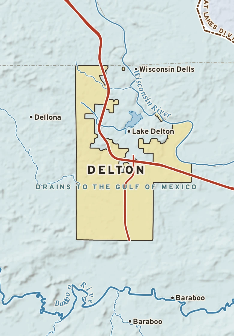 Atlas plate of Delton, Wisconsin.