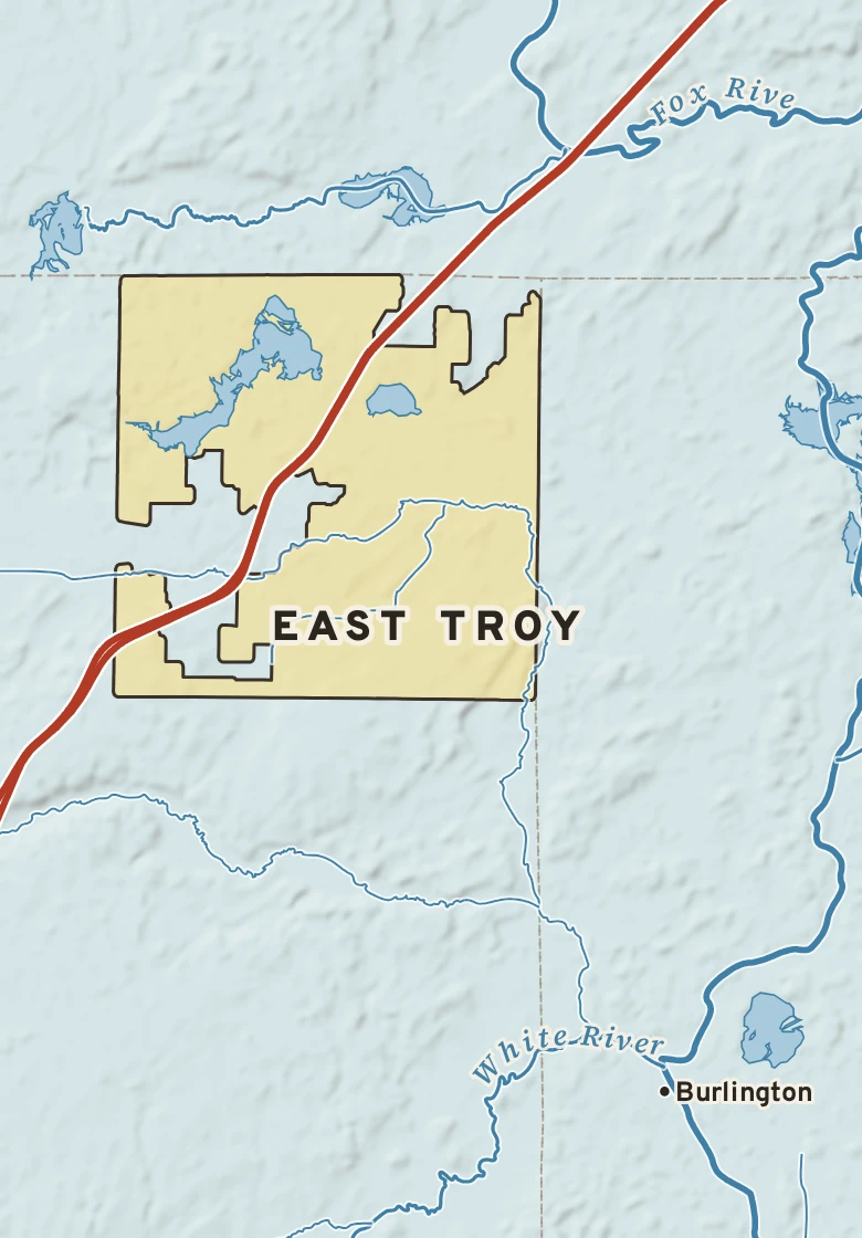 Atlas plate of East Troy, Wisconsin.