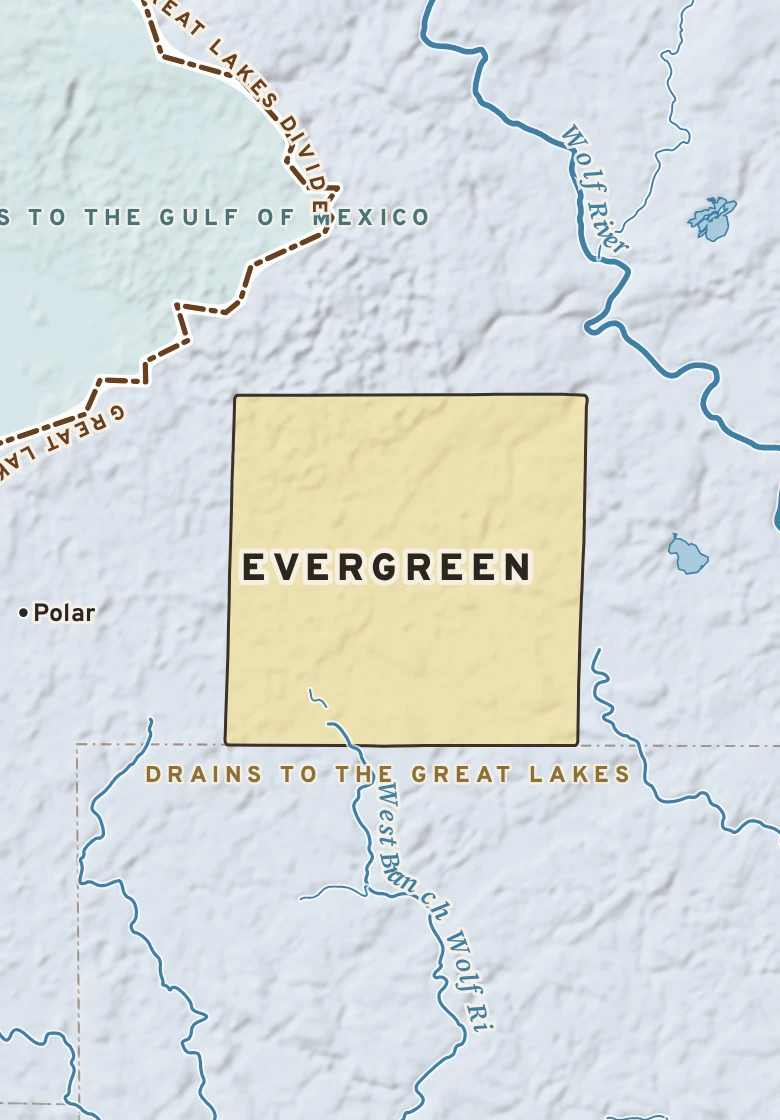 Atlas plate of Evergreen, Wisconsin.
