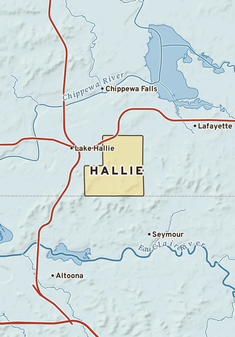 Atlas plate of Hallie, Wisconsin.