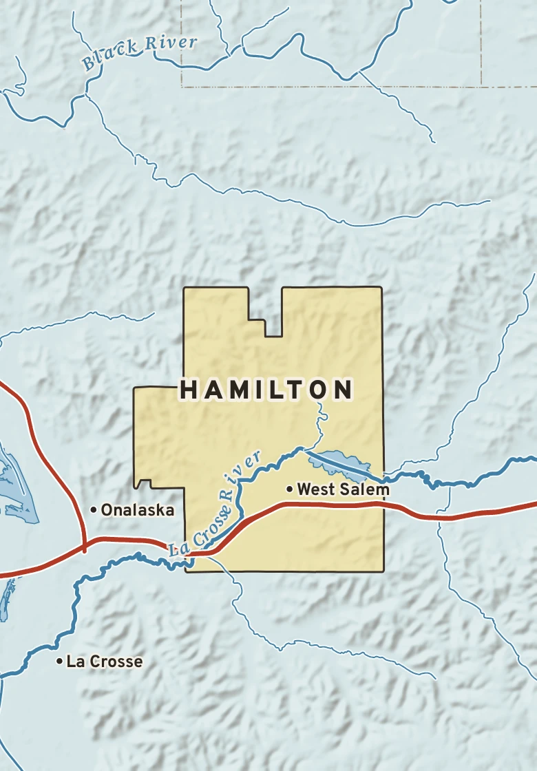 Atlas plate of Hamilton, Wisconsin.