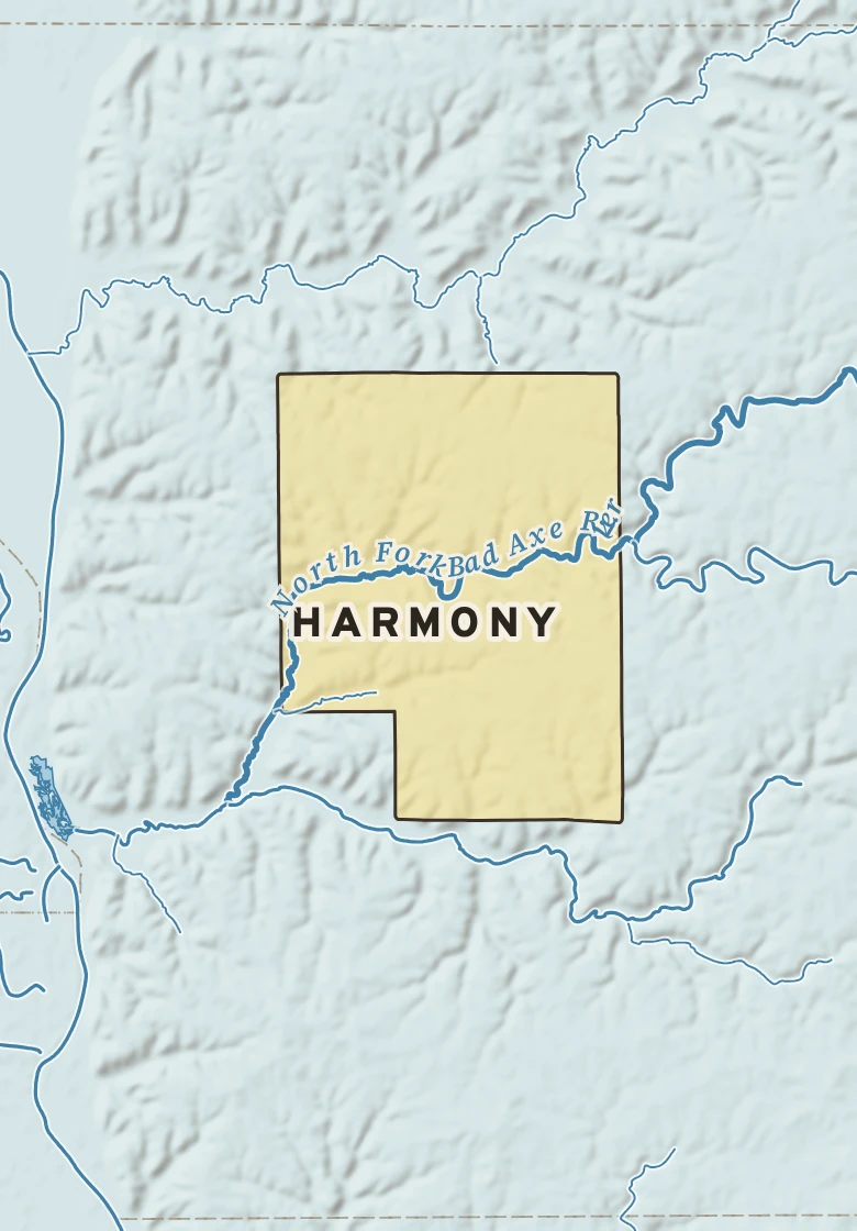 Atlas plate of Harmony, Wisconsin.