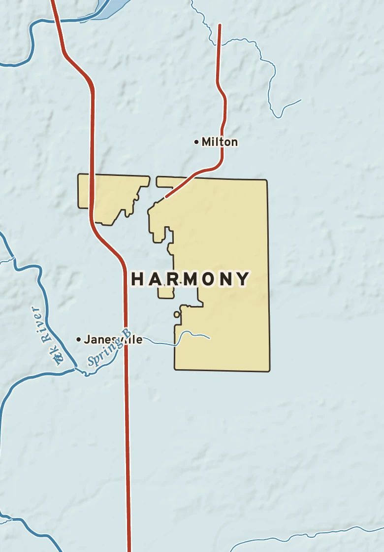 Atlas plate of Harmony, Wisconsin.