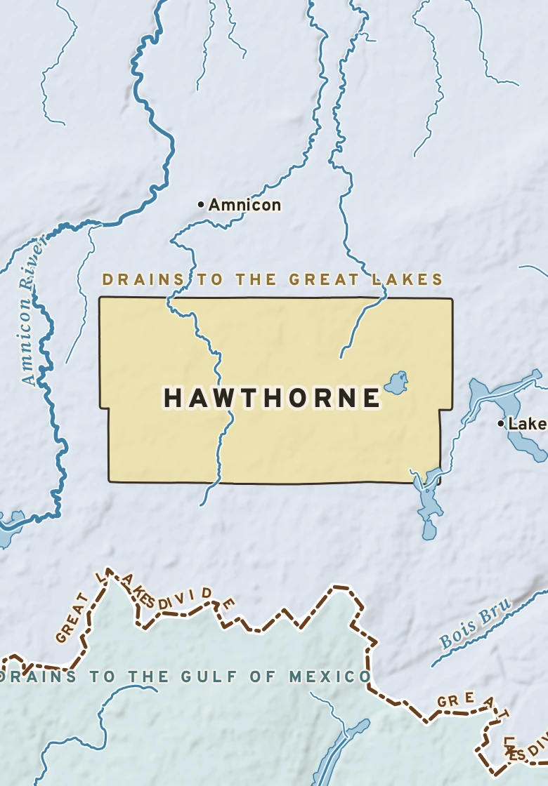 Atlas plate of Hawthorne, Wisconsin.