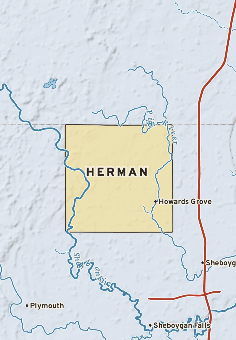Atlas plate of Herman, Wisconsin.