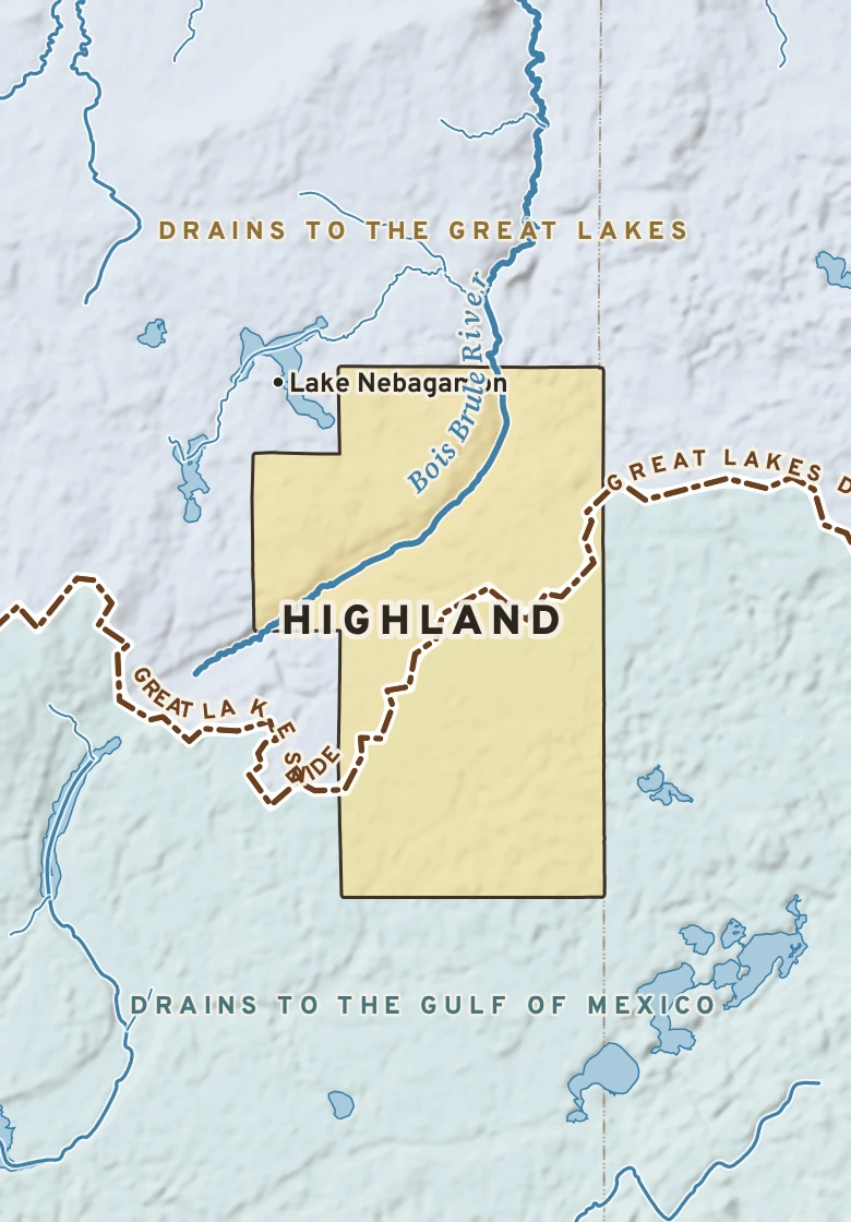 Atlas plate of Highland, Wisconsin.