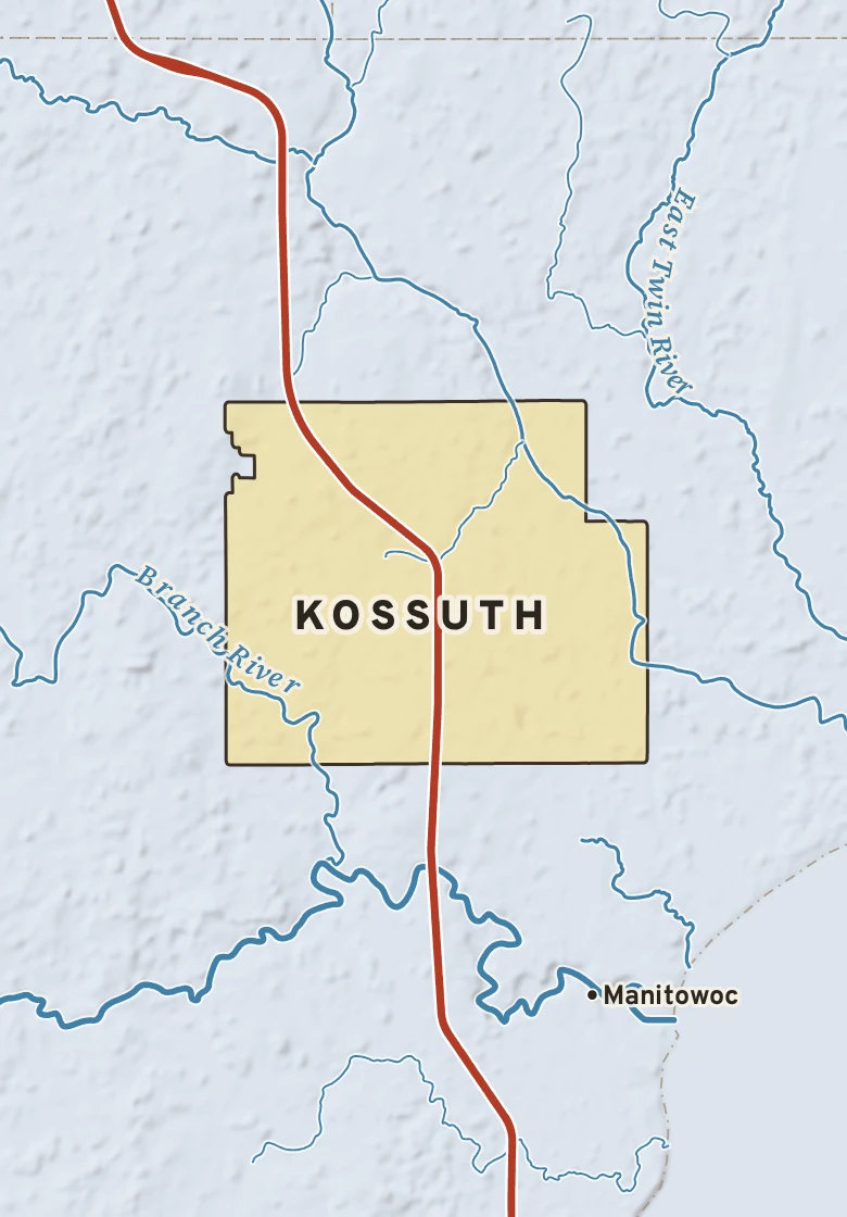 Atlas plate of Kossuth, Wisconsin.