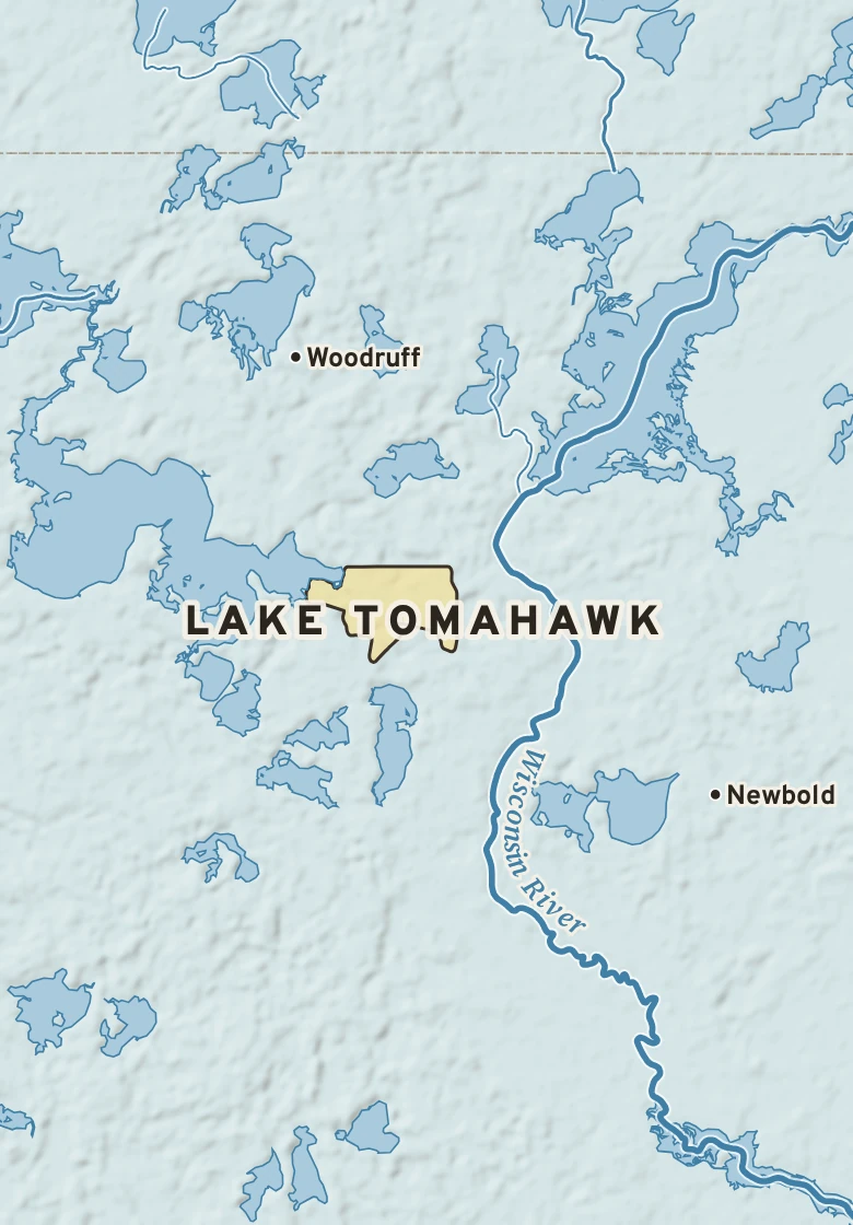 Atlas plate of Lake Tomahawk, Wisconsin.