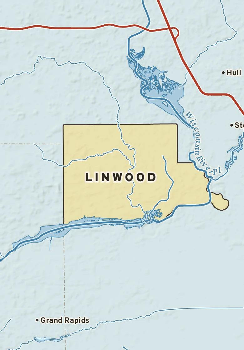 Atlas plate of Linwood, Wisconsin.