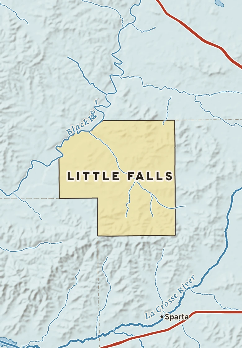Atlas plate of Little Falls, Wisconsin.