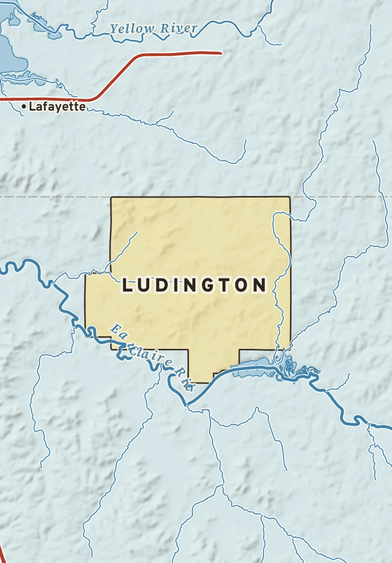 Atlas plate of Ludington, Wisconsin.