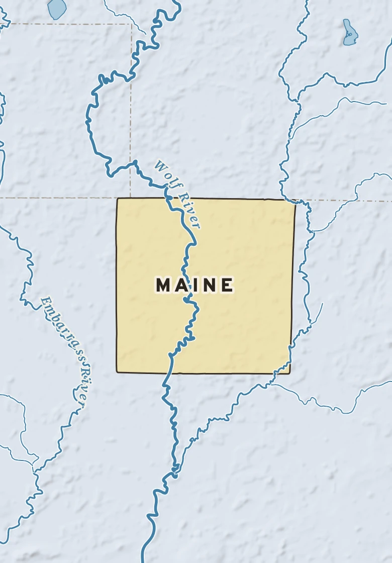 Atlas plate of Maine, Wisconsin.