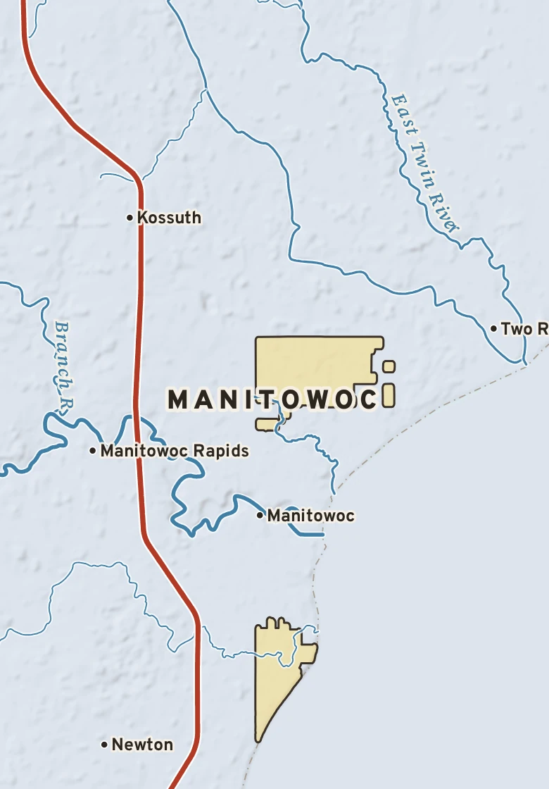 Atlas plate of Manitowoc, Wisconsin.