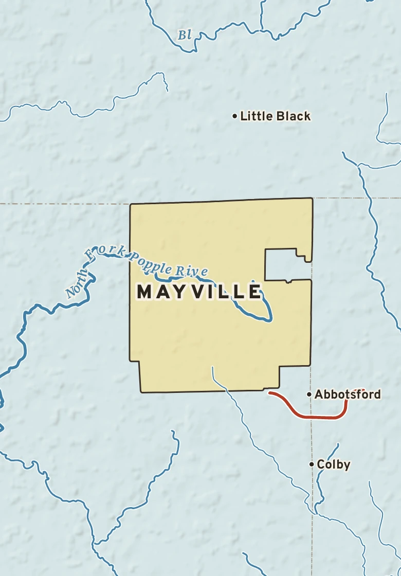 Atlas plate of Mayville, Wisconsin.
