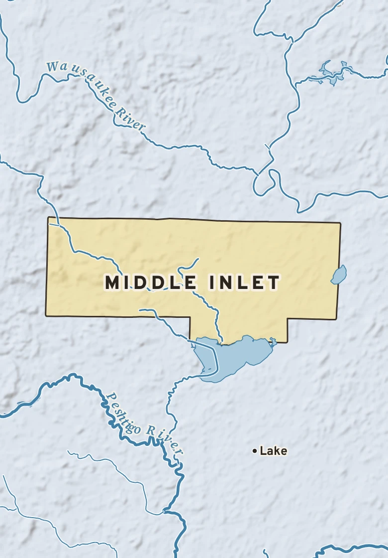 Atlas plate of Middle Inlet, Wisconsin.