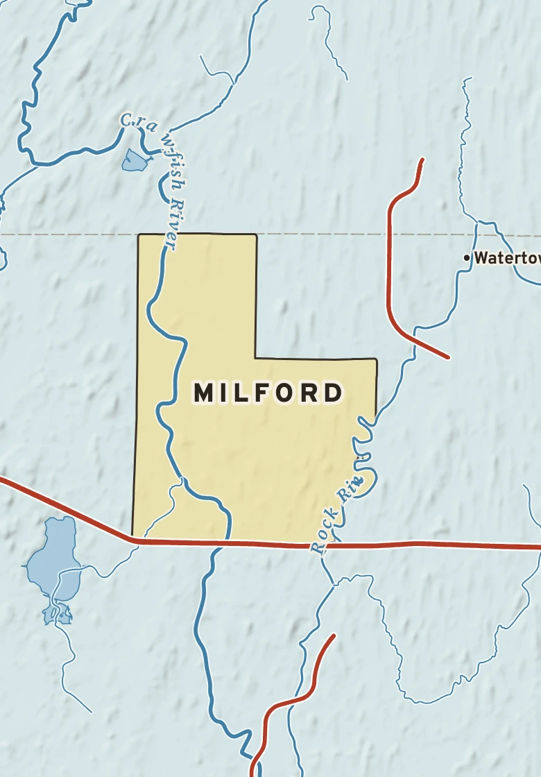Atlas plate of Milford, Wisconsin.