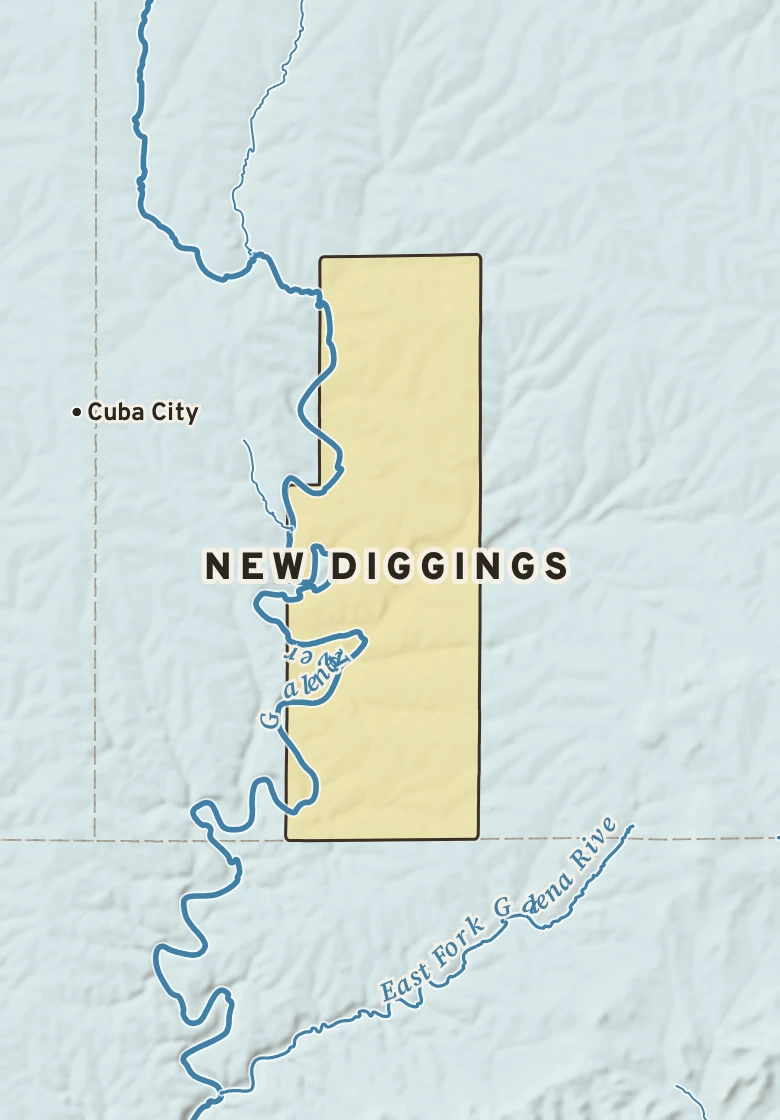 Atlas plate of New Diggings, Wisconsin.