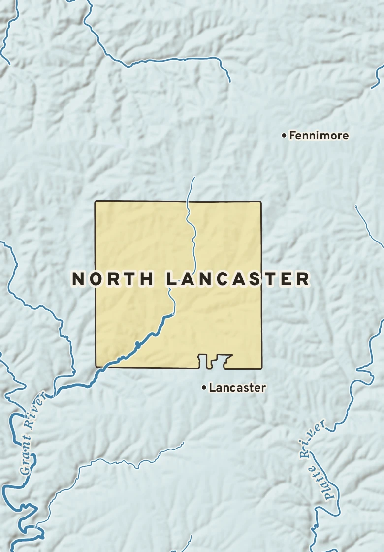 Atlas plate of North Lancaster, Wisconsin.
