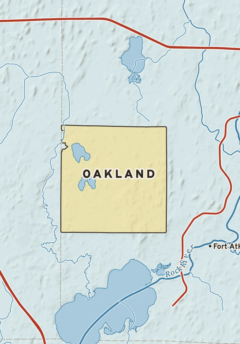 Atlas plate of Oakland, Wisconsin.