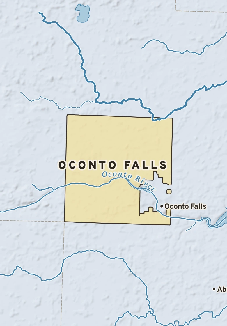 Atlas plate of Oconto Falls, Wisconsin.
