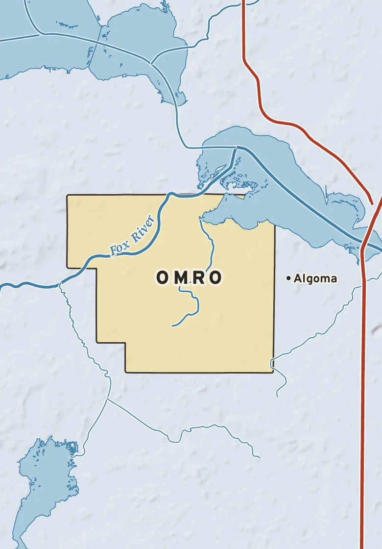 Atlas plate of Omro, Wisconsin.