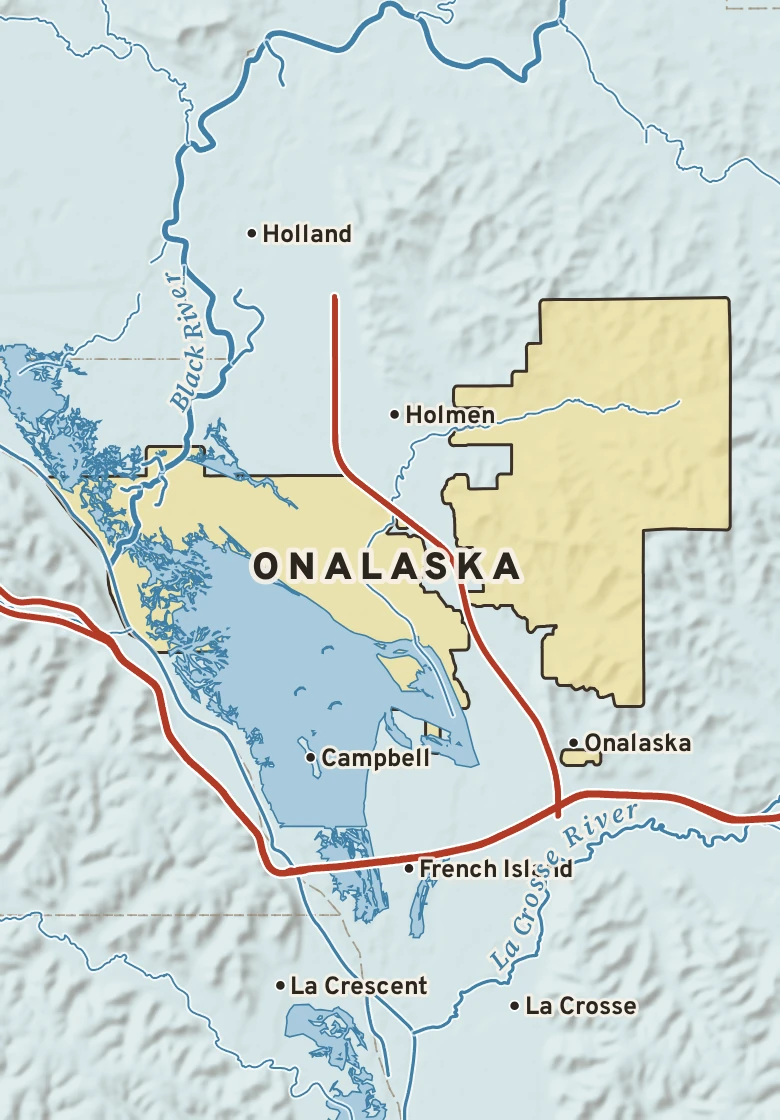 Atlas plate of Onalaska, Wisconsin.