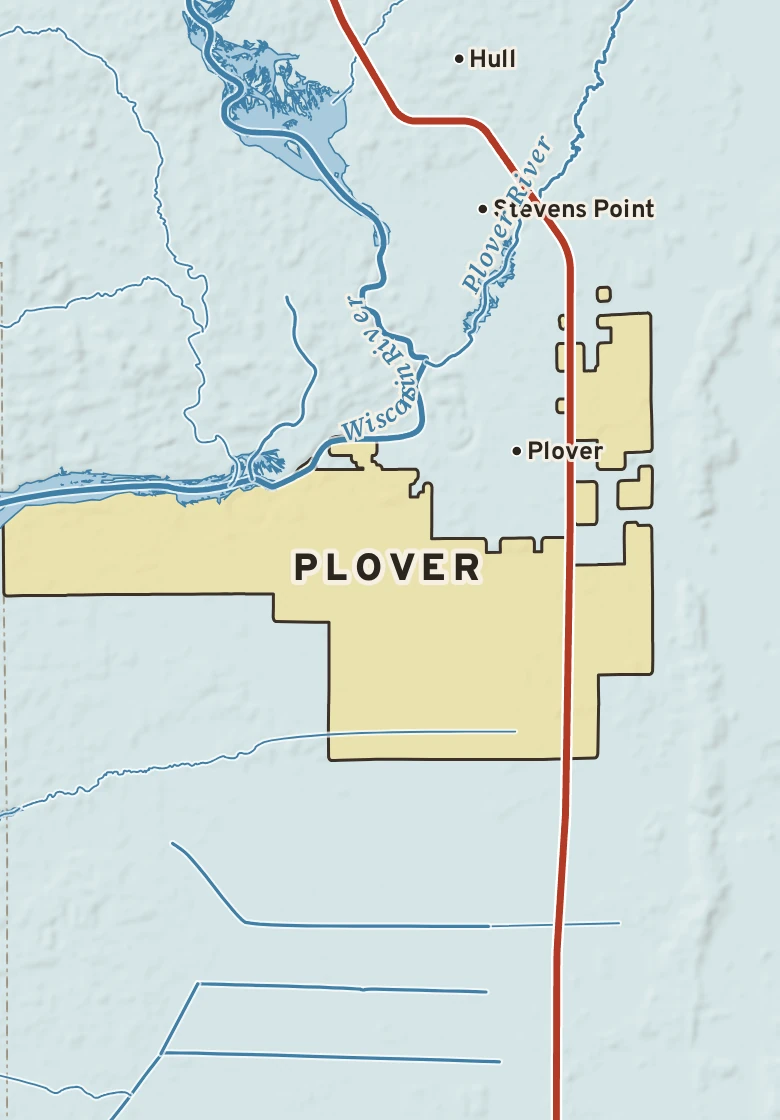 Atlas plate of Plover, Wisconsin.
