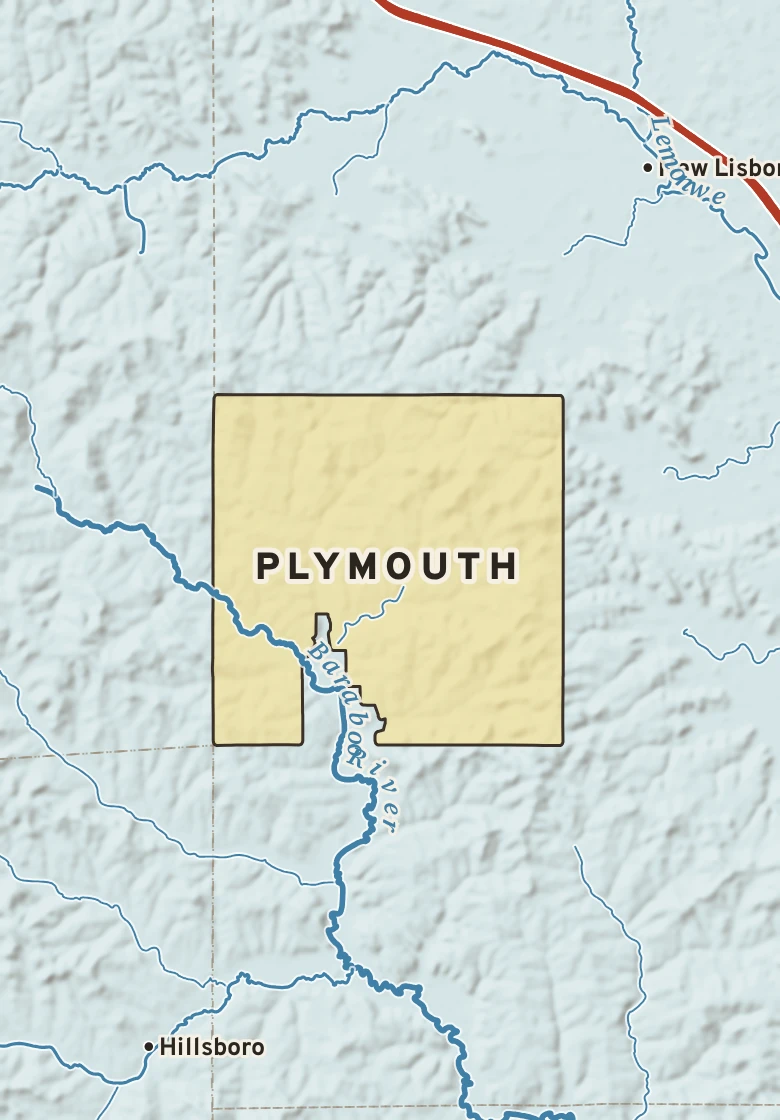 Atlas plate of Plymouth, Wisconsin.
