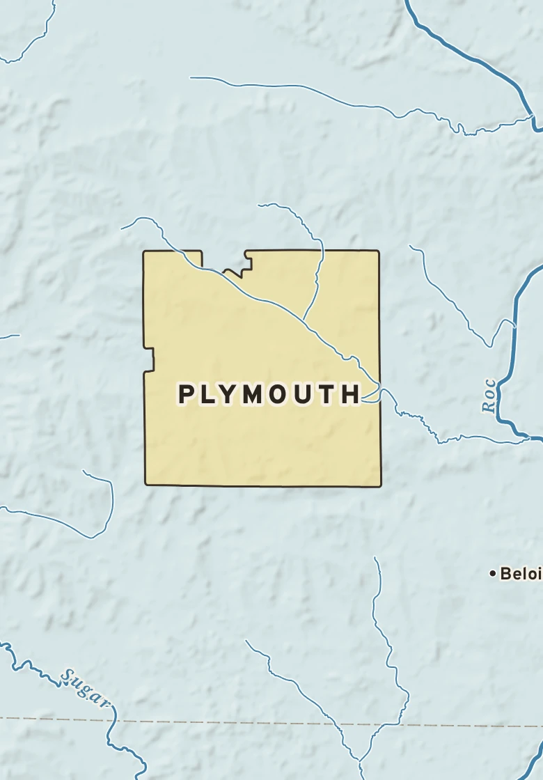 Atlas plate of Plymouth, Wisconsin.