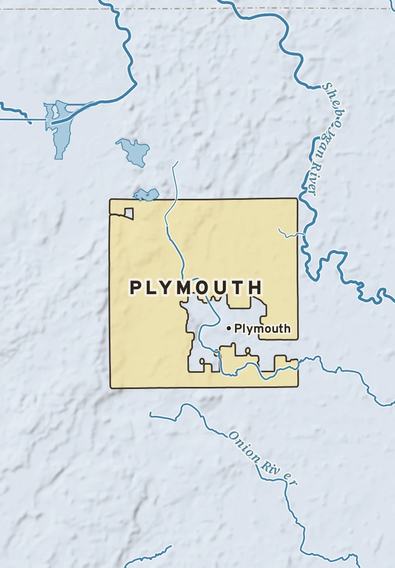 Atlas plate of Plymouth, Wisconsin.