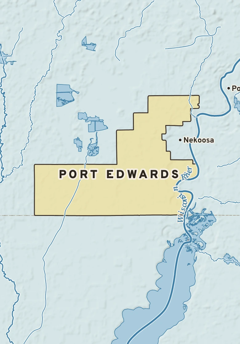 Atlas plate of Port Edwards, Wisconsin.