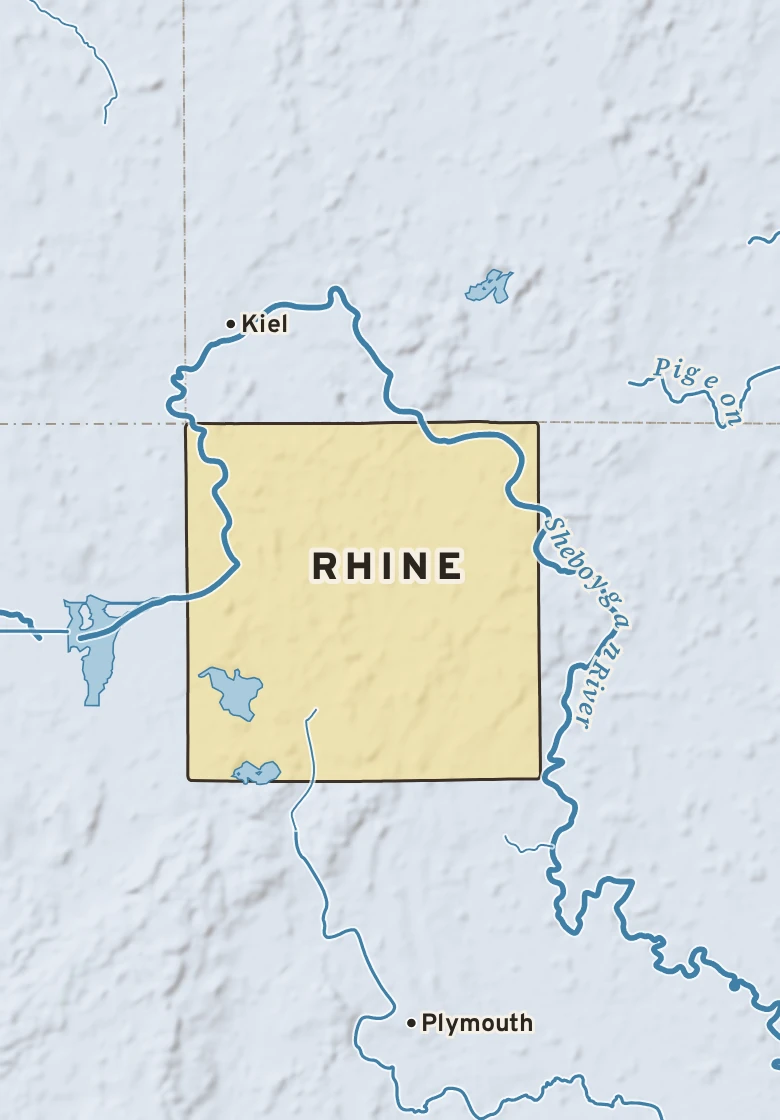 Atlas plate of Rhine, Wisconsin.