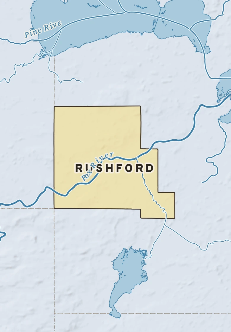 Atlas plate of Rushford, Wisconsin.