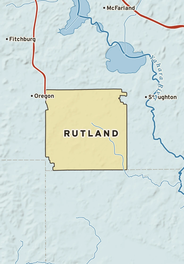 Atlas plate of Rutland, Wisconsin.