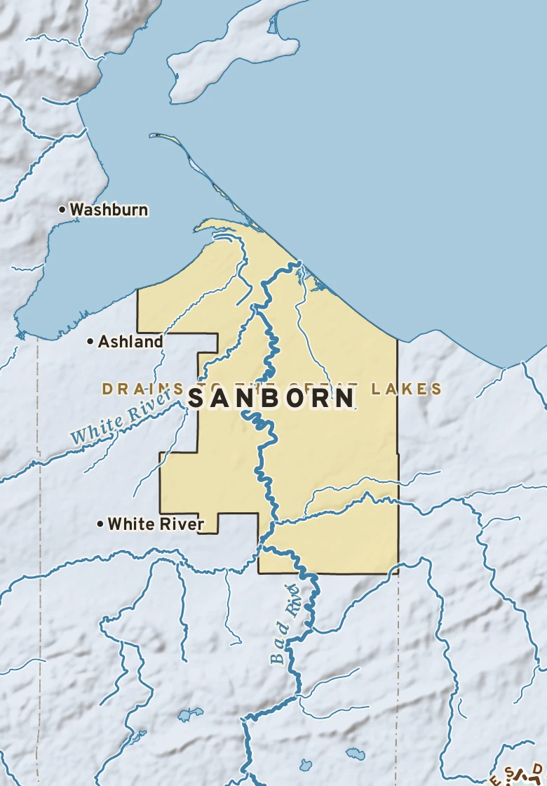 Atlas plate of Sanborn, Wisconsin.